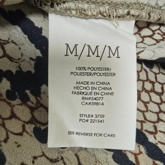 CAbi Womens Sz M Serpentine Snake Print Pullover Blouse Ruffle Collar Wide Cuffs - Picture 5 of 11